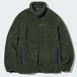 Uniqlo Unisex Windproof Outer Fleece Jacket Olive Green Size Small